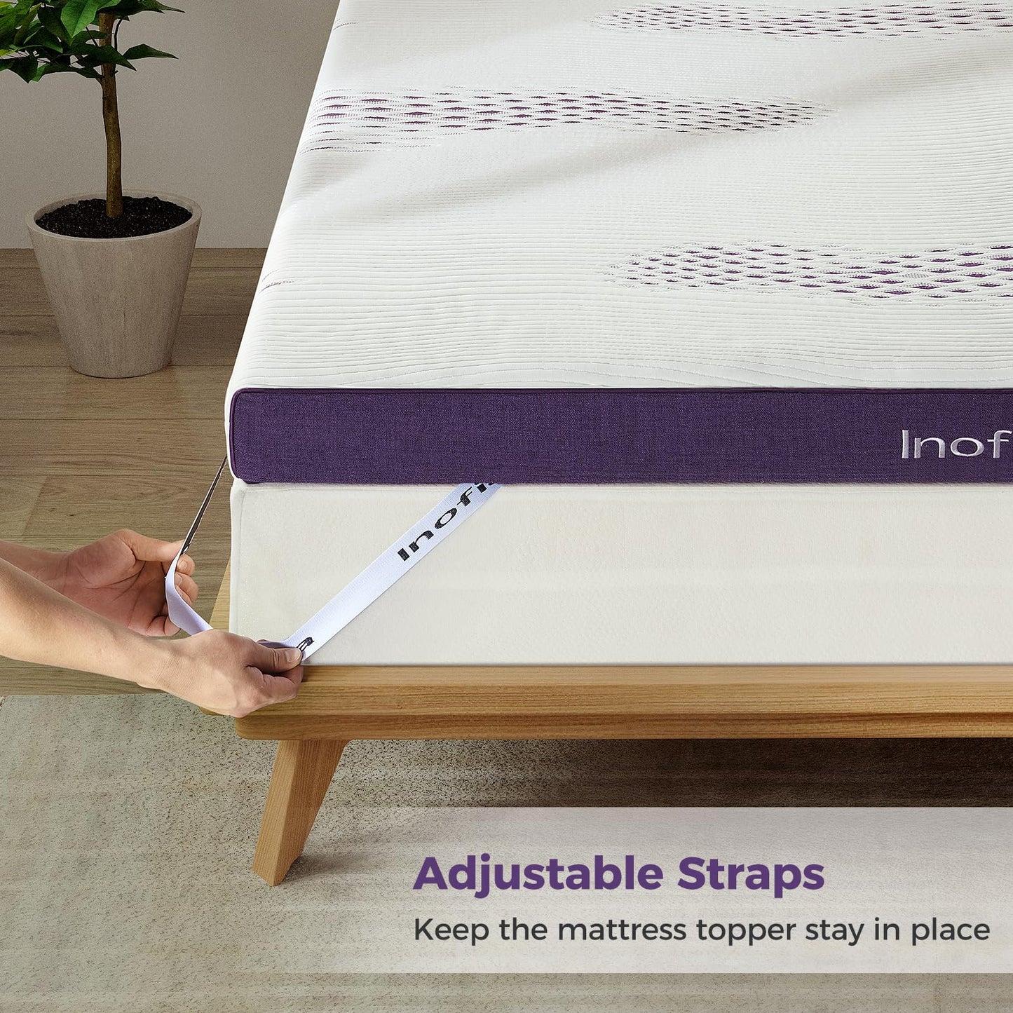 Inofia Gel Memory Foam Mattress Topper Double, 8CM GELEX Bed Topper with Washable Cover, Pressure Relief | Sleep Cooler, 2 Layer Foam for Rest Easy, 100-Night Home Trail (135x190x8cm)