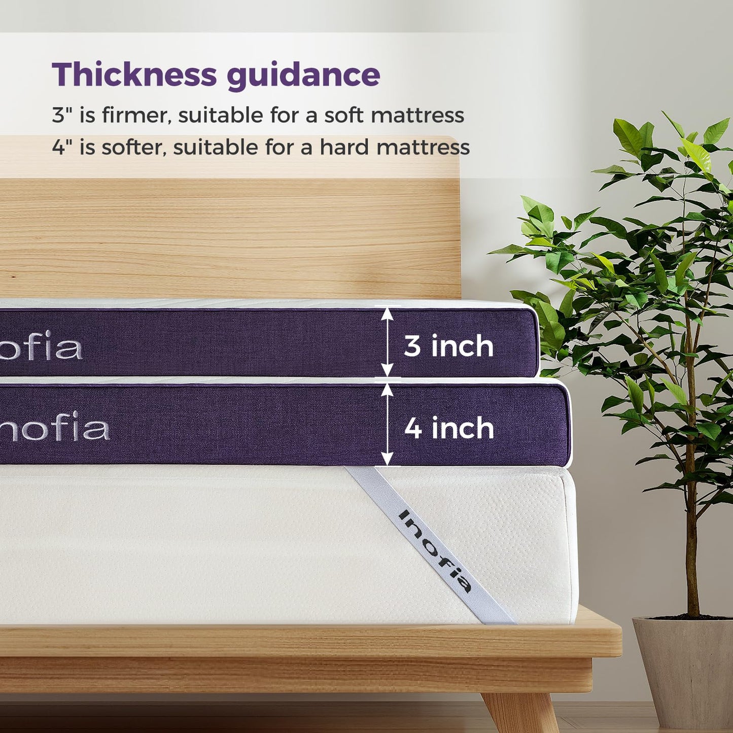 Inofia Gel Memory Foam Mattress Topper King, 10CM GELEX Bed Topper with Washable Cover, Pressure Relief | Sleep Cooler, 2 Layer Foam for Rest Easy, 100-Night Home Trail (150x200)