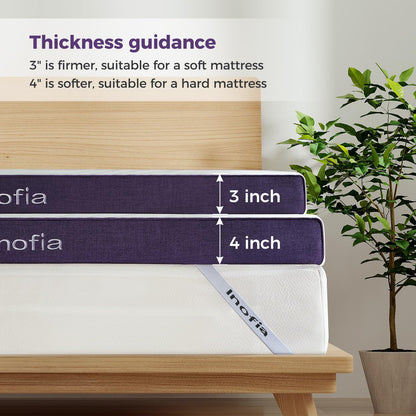 Inofia Gel Memory Foam Mattress Topper King, 10CM GELEX Bed Topper with Washable Cover, Pressure Relief | Sleep Cooler, 2 Layer Foam for Rest Easy, 100-Night Home Trail (150x200)