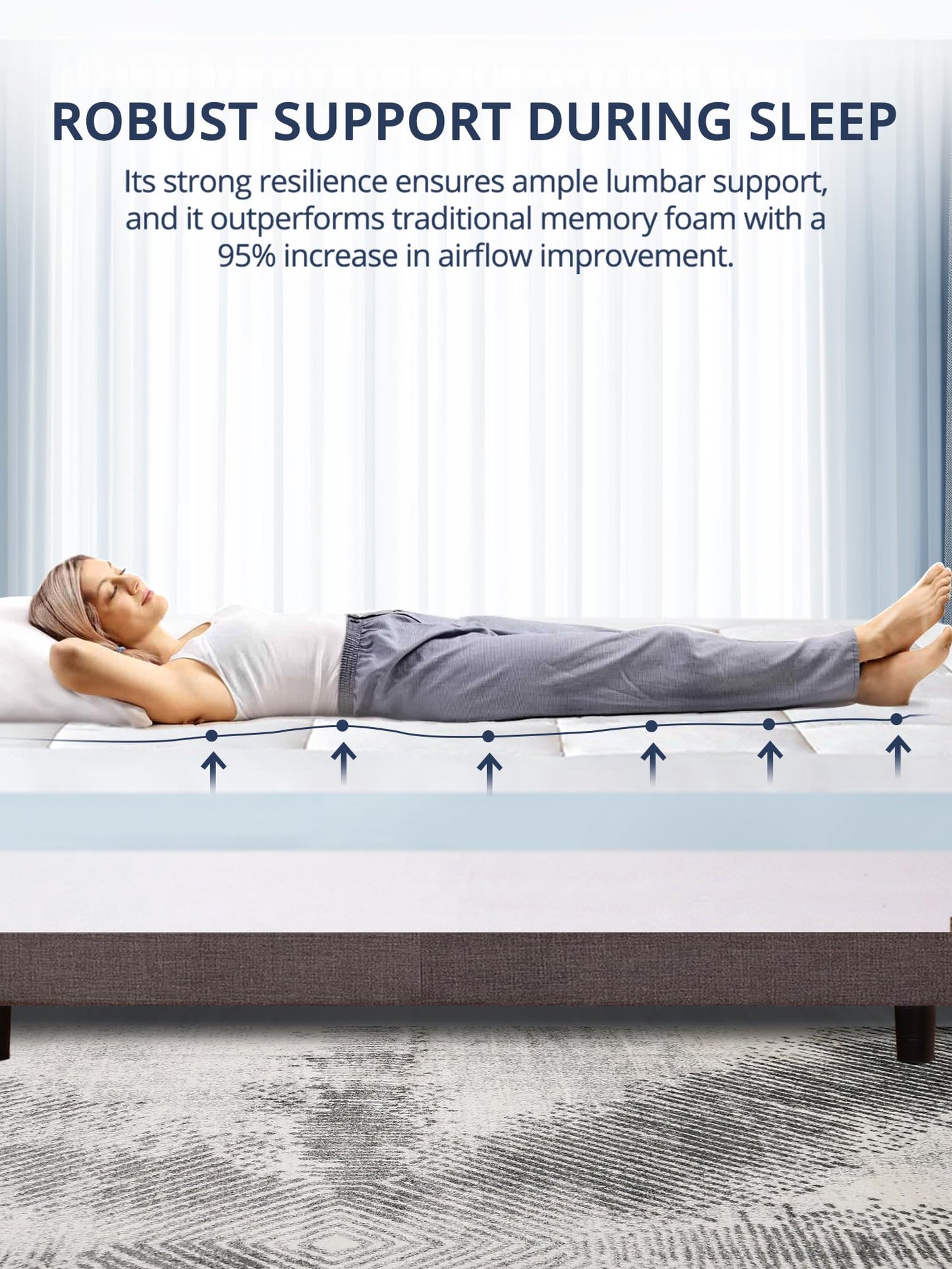 ELEMUSE Firm Mattress Topper Kingsize Bed for Back Pain Relief with Washable Cover, King Mattress Topper with OEKO-TEX & CertiPUR-US (King Size-150x200cm)