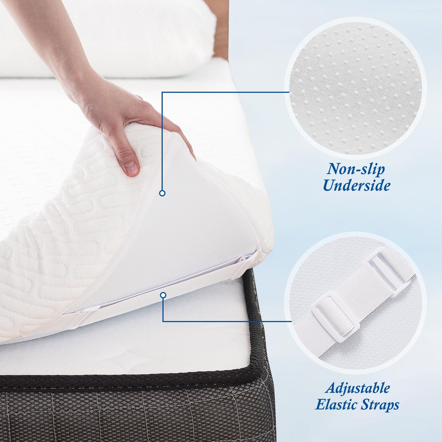 DOPEDIO Memory Foam Mattress Topper king Bed,OEKO-TEX Certified,Breathable & Anti-Slip Design,Machine Washable Zipped Bamboo Cover(150x200x8cm)