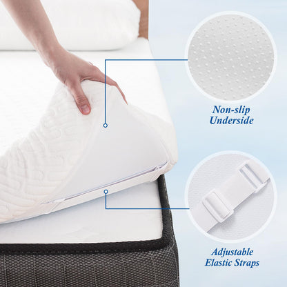 DOPEDIO Memory Foam Mattress Topper king Bed,OEKO-TEX Certified,Breathable & Anti-Slip Design,Machine Washable Zipped Bamboo Cover(150x200x8cm)