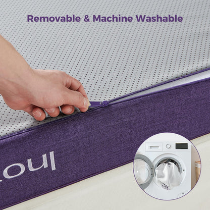Inofia Gel Memory Foam Mattress Topper Double, 8CM GELEX Bed Topper with Washable Cover, Pressure Relief | Sleep Cooler, 2 Layer Foam for Rest Easy, 100-Night Home Trail (135x190x8cm)
